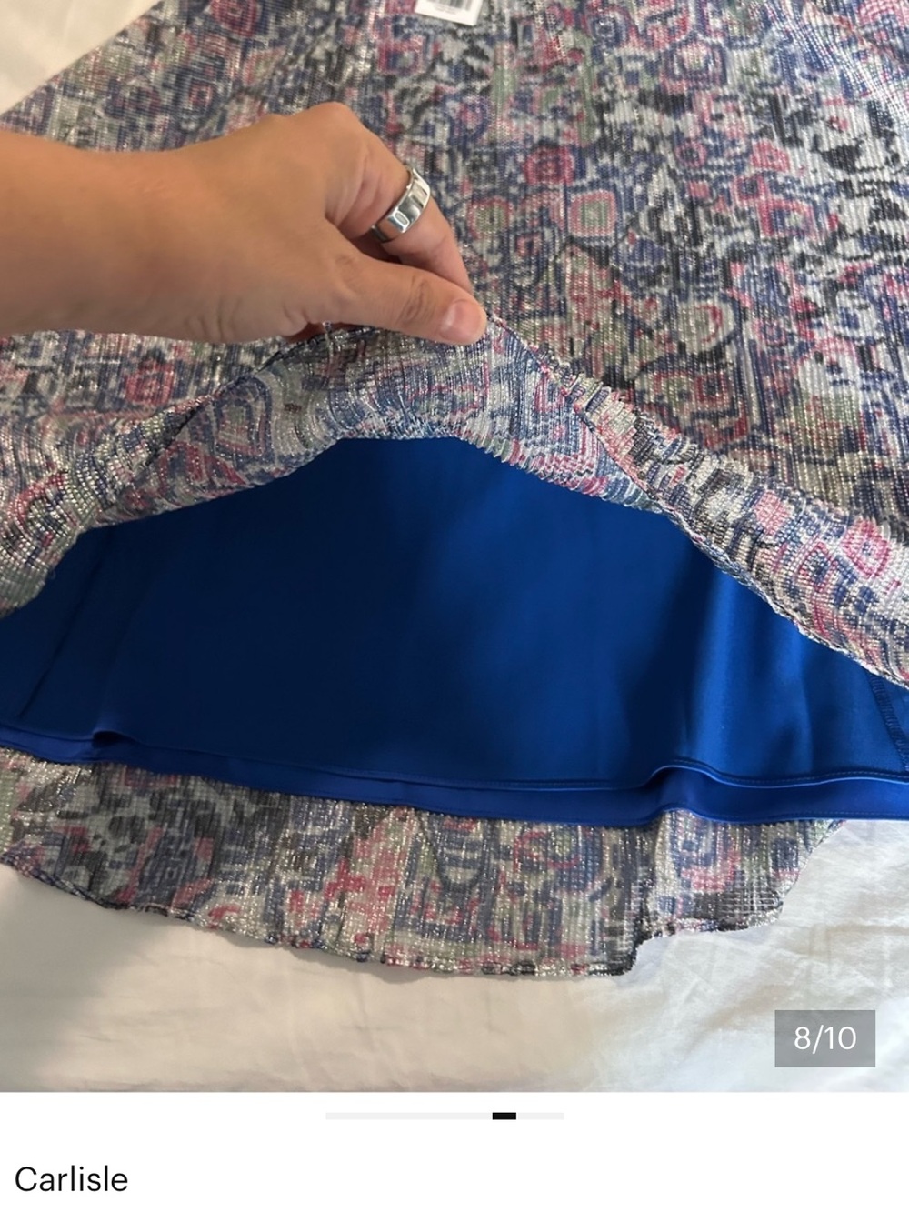Carlisle Blue, Pink and Black Floral Pleated Skirt - Picture 8 of 10